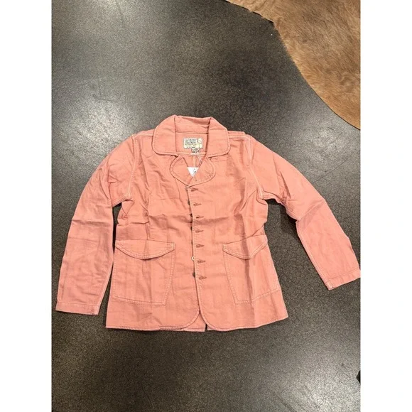 Sandrine Rose Petal Pink Cotton Linen Utility Jacket Blazer M - Picture 6 of 10